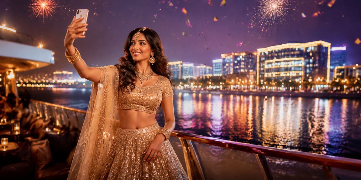 Mobile casino gaming in India with vibrant traditional dress